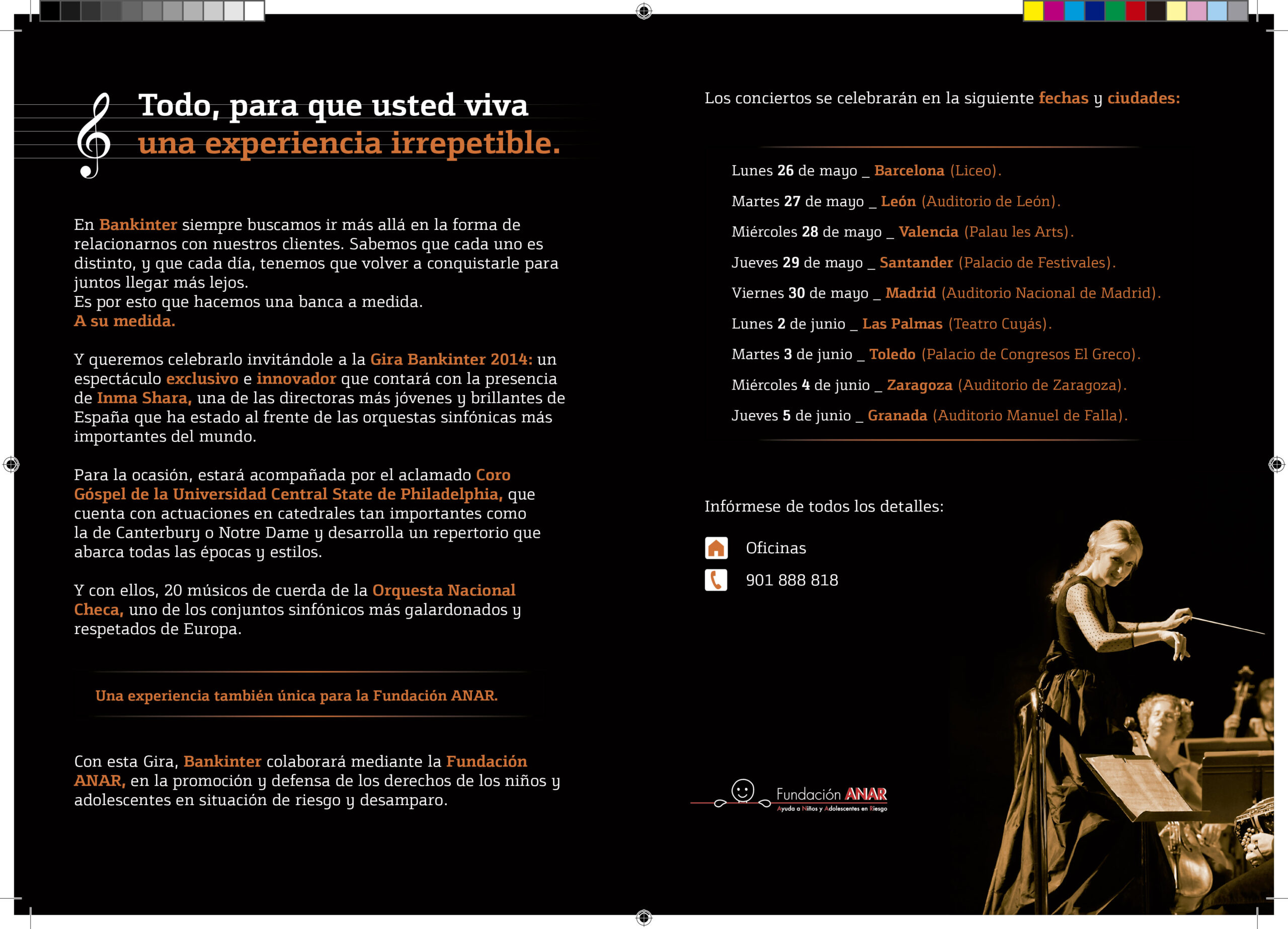 Bankinter dona parte de los beneficios de la Gira 2014 a la Fundación ANAR