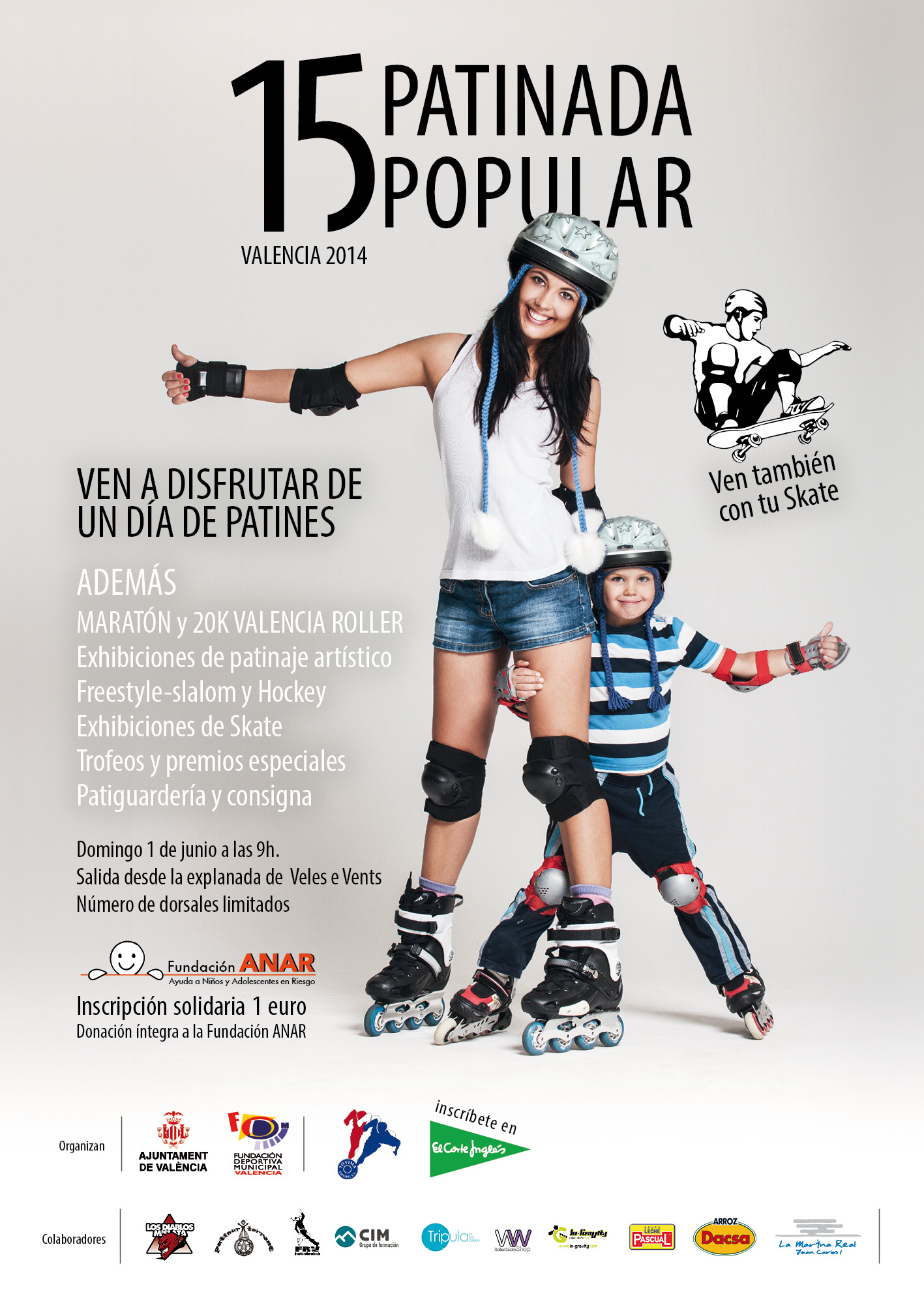 Patinada Popular Valencia 2014 a beneficio de ANAR